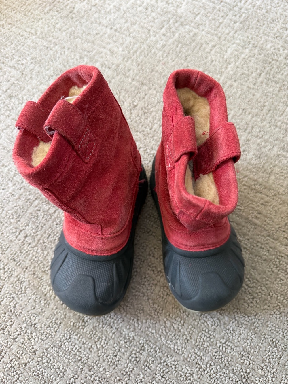 Kids Red UGG Winter Boots with Fleece Lining